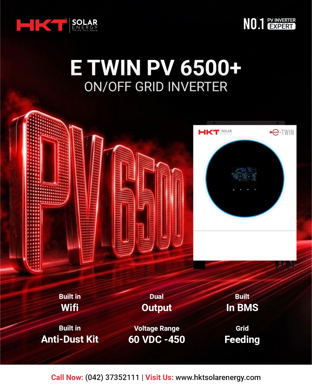 HKT E TWIN PV 6500+ On/Off Grid Solar Inverter